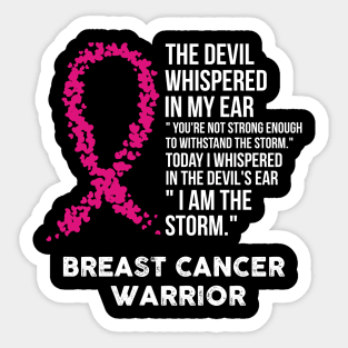 The Devil- Breast cancer Awareness Support Ribbon Sticker